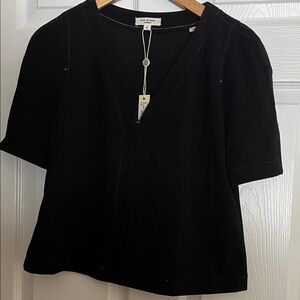 Max Studio Black V-Neck Blouse